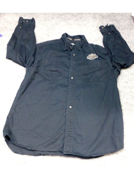 Harley-Davidson Other - Harley-Davidson Mens Black Button-Up Shirt With Embroidered Logo Long Sleeves Si